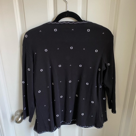 Vintage Talbots 100% Cotton Black Zip Up Sweater and Top Set - Picture 6 of 6